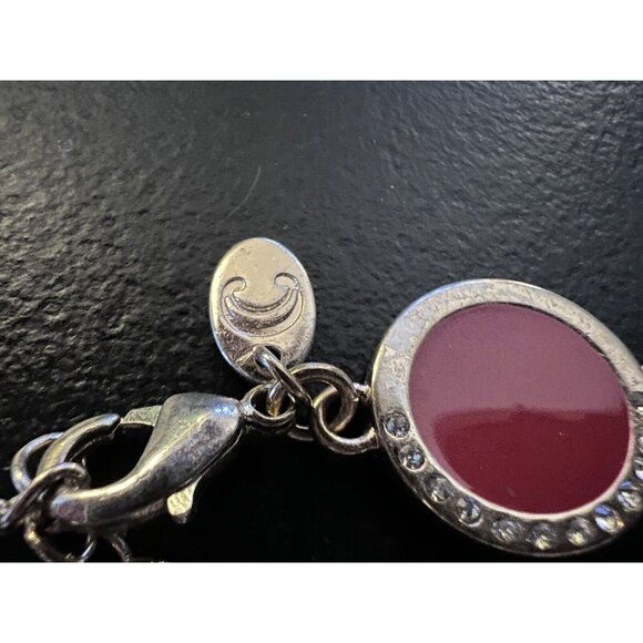 Very Pretty Charming Charlie Red and Gold Bracelet with Faux Diamond Accents 8-9 - Picture 3 of 5